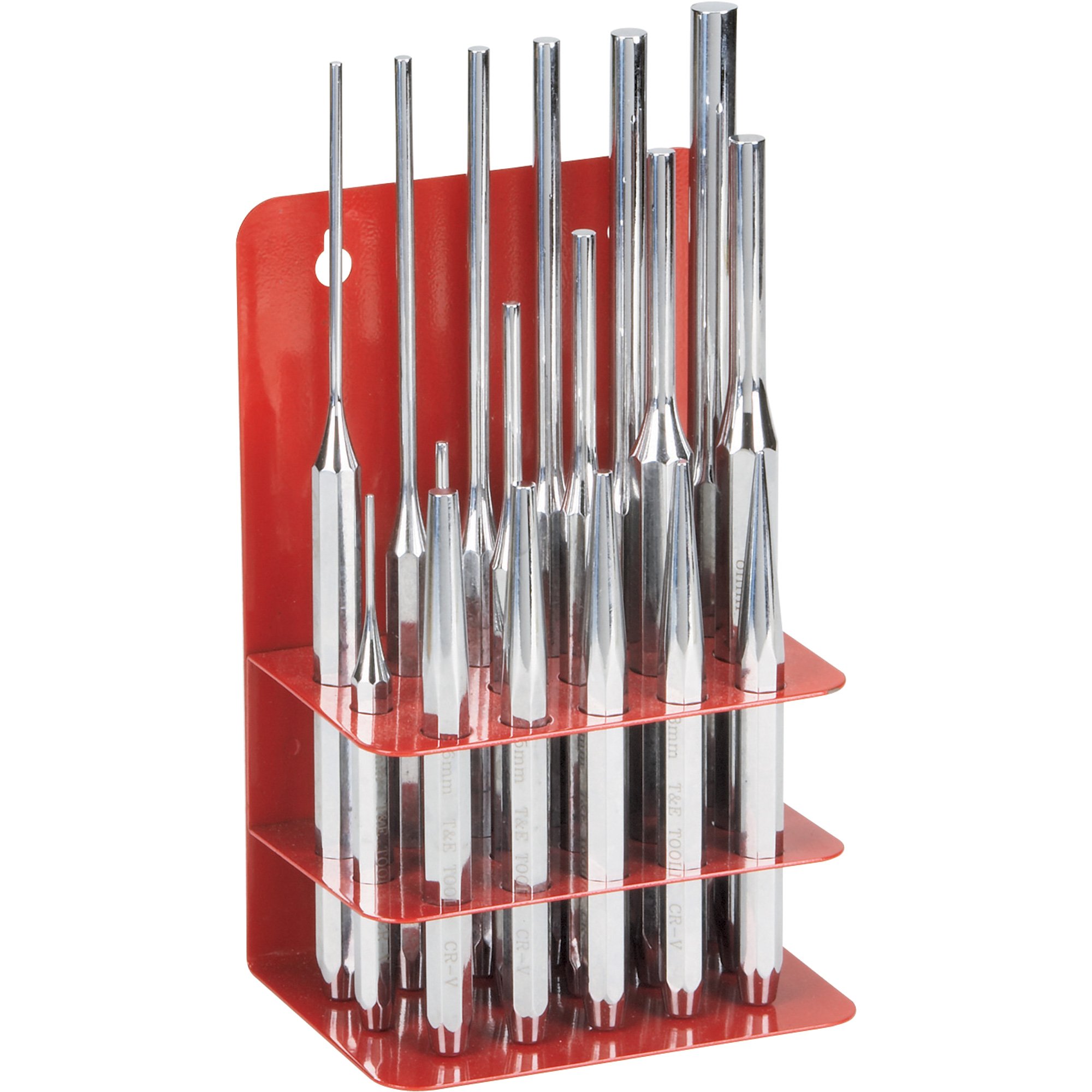 T & E Tools Pin Punch & Drift Set — 17-Pc. Metric Set